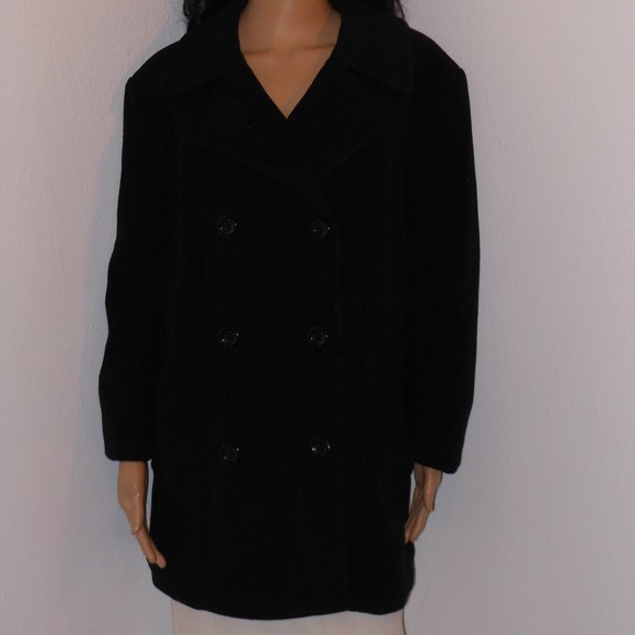 CROFT & BARROW BLACK PEA COAT SIZE 2X - Picture 2 of 6